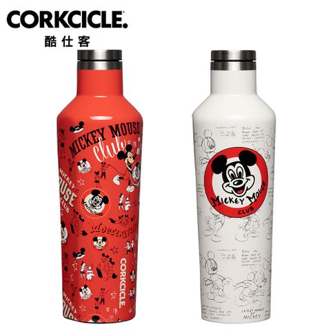 CORKCICLE 米老鼠俱樂部系列 三層真空易口瓶 475ML-復古紅/復古白