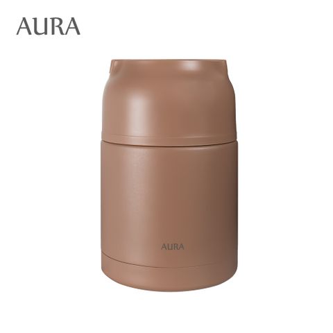 AURA 艾樂 手提陶瓷易潔層真空食物罐800ml(奶茶)