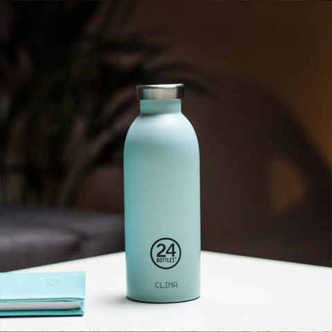 24Bottles 義大利不鏽鋼雙層保溫瓶 500ml - 天空藍