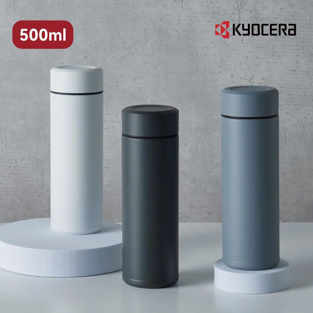 KYOCERA 京瓷  日本旋蓋陶瓷塗層真空保溫杯 500ml