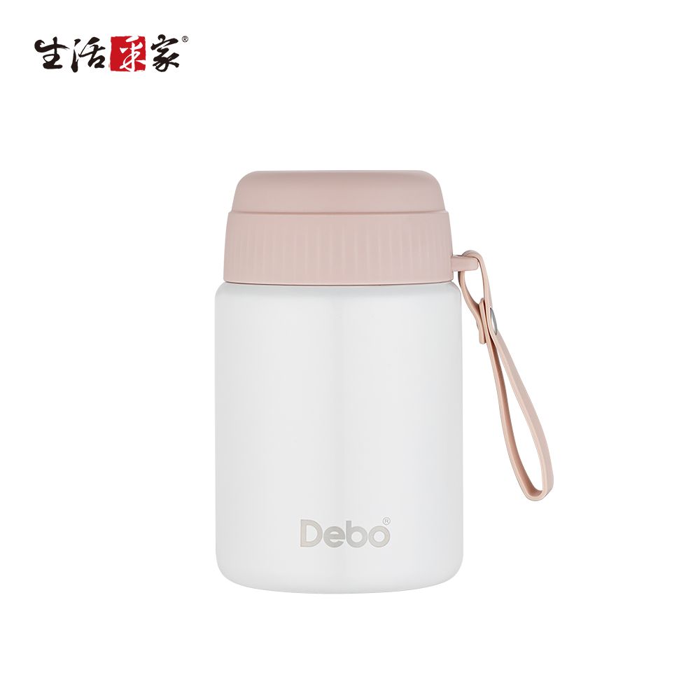 生活采家 隨行真空保溫燜燒罐600ml 粉白 304不鏽鋼