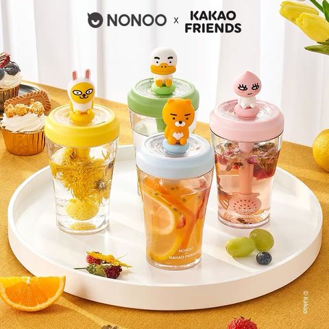 NONOO x KAKAO Friends 聯名吸管杯 耐冷熱Tritan材質 430ml 四款造型顏色可選