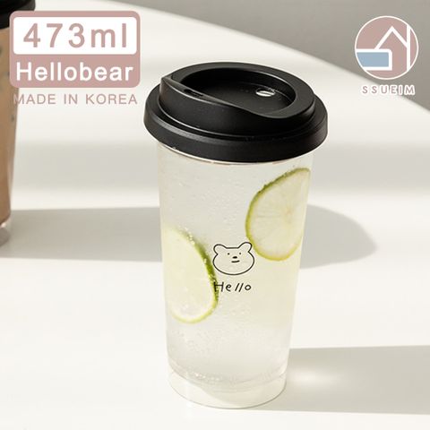 SSUEIM 韓國SSUEIM Tritan極簡ins透明冷飲杯/隨行杯473ml-Hellobear