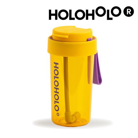 HOLOHOLO JUMP CUP 吸管跳跳杯600ml鳳梨黃