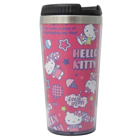 福利品 Hello Kitty 不鏽鋼隨行杯-星星桃 KS-8018P(粉紅色)