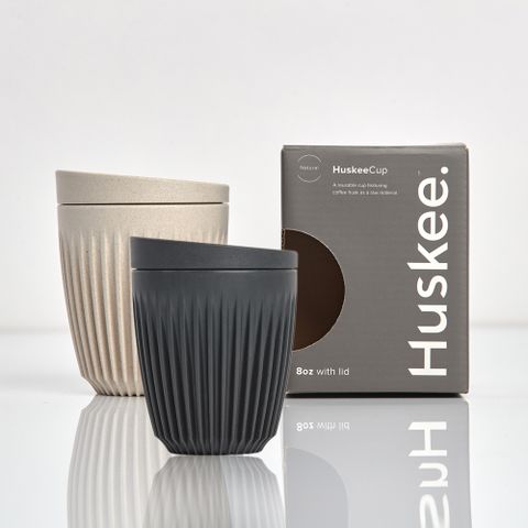 【Huskee】澳洲HuskeeCup咖啡豆殼環保杯 8oz (附杯蓋)
