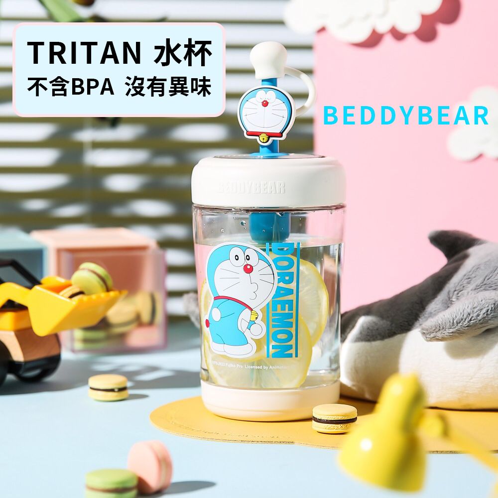 BEDDY BEAR 哆啦A夢夏日冷萃杯  TRITAN水壺 兒童吸管杯580ml