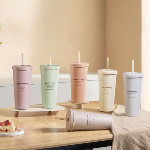 【Oolab 良杯製所】710ml 小時光系列 陶瓷易潔層吸管杯