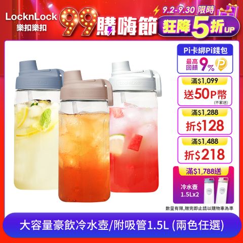 LocknLock 樂扣樂扣 大容量豪飲冷水壺/附吸管/1500ML