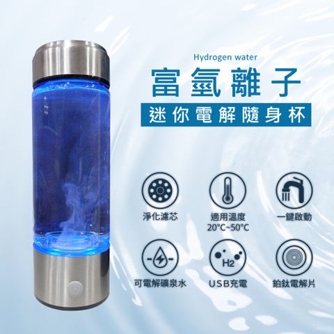 CARSCAM 富氫水離子電解隨行杯(可更換礦泉水瓶)(430ML)