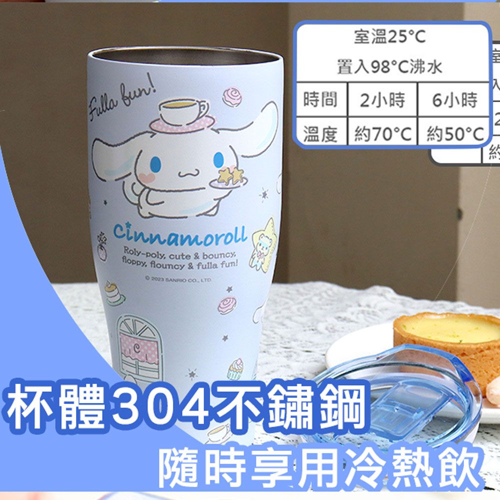 Sanrio 三麗鷗 不鏽鋼真空酷樂杯/冰霸杯 900ml 大耳狗 淺紫