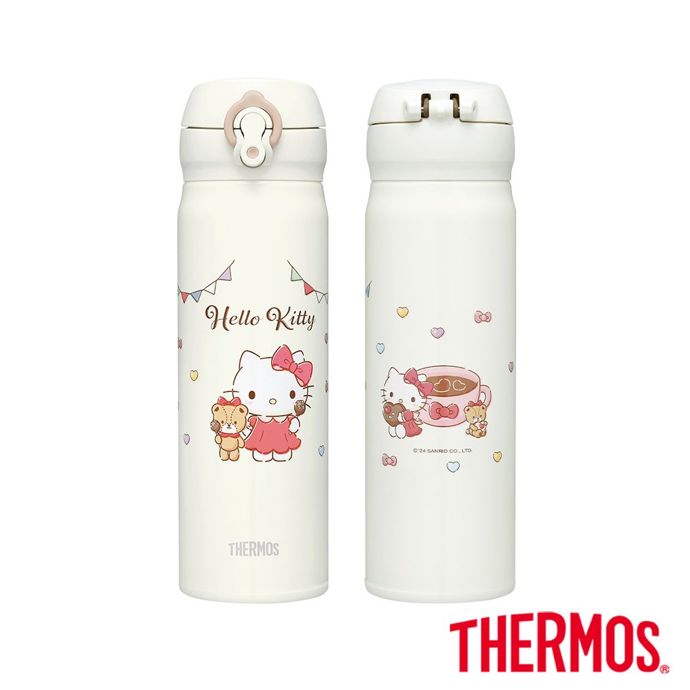 THERMOS 膳魔師 不鏽鋼漸層超輕量彈蓋真空保溫瓶500ml-Hello Kitty最愛巧克力篇(JNL-504KT-CCCW)