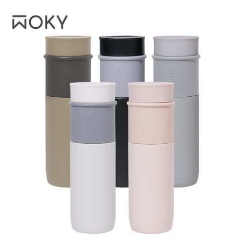 WOKY 沃廚 JIN真瓷系列-極簡輕量陶瓷保溫瓶580ML
