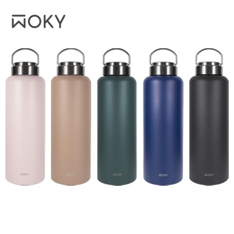 【WOKY 沃廚】提手輕芯鈦瓷易潔層保溫瓶1200ML