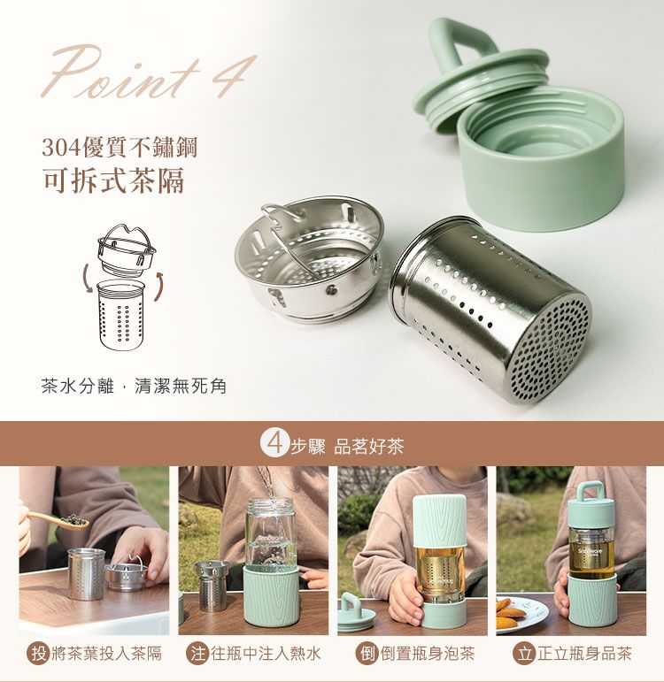 Corelle Brands 康寧餐具 康寧 Snapware 晶透手提茶隔耐熱玻璃水瓶480ML(多色可選)-2入組