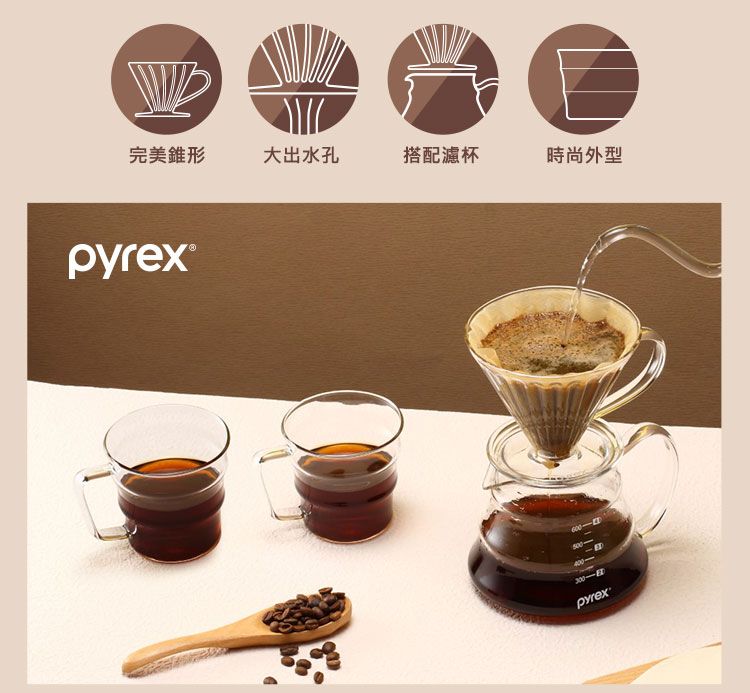 Corelle Brands 康寧餐具 康寧Pyrex Caf 手沖玻璃濾杯