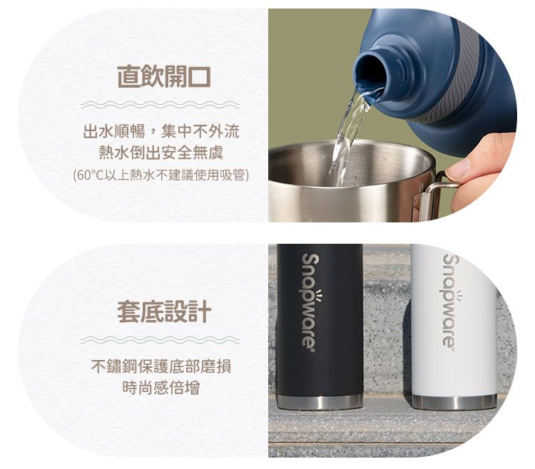 Corelle Brands 康寧餐具 康寧 SNAPWARE 316不鏽鋼保溫保冰運動瓶1520ML 附布套兩入組(三色可選)