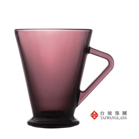 台灣玻璃 285ML 有柄啤酒杯-深紫 (二入組)