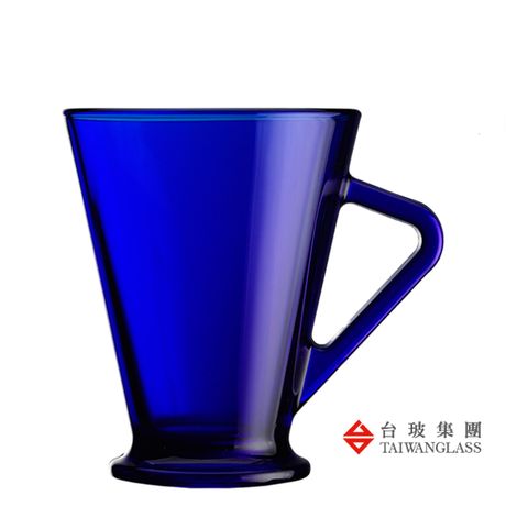 台灣玻璃 285ML 有柄啤酒杯-藍 (二入組)