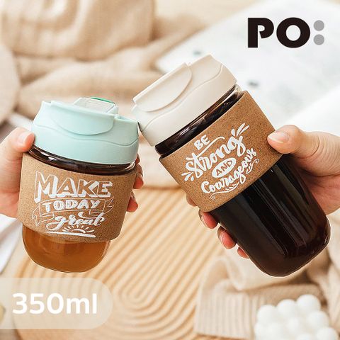 【PO:Selected】丹麥雙飲玻璃輕享杯350ml(薄荷綠)Make today great