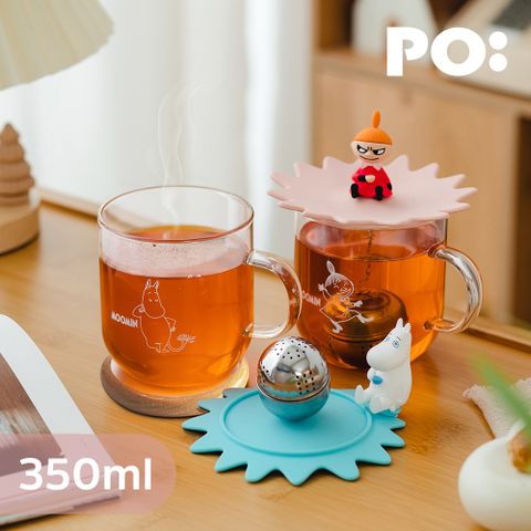 PO 【:Selected】丹麥xMOOMIN泡茶二件組(濾球玻璃杯-共2色/暖茶器)