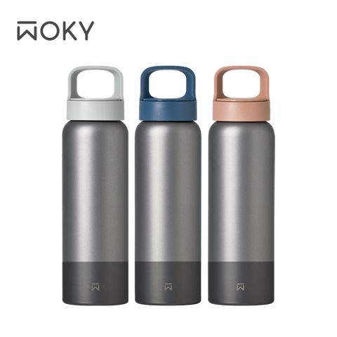 【WOKY 沃廚】 純鈦Ti提手運動保溫瓶800ML