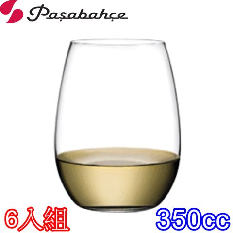 Pasabahce 土耳其玻璃圓弧白酒杯威士忌杯350cc-6入組