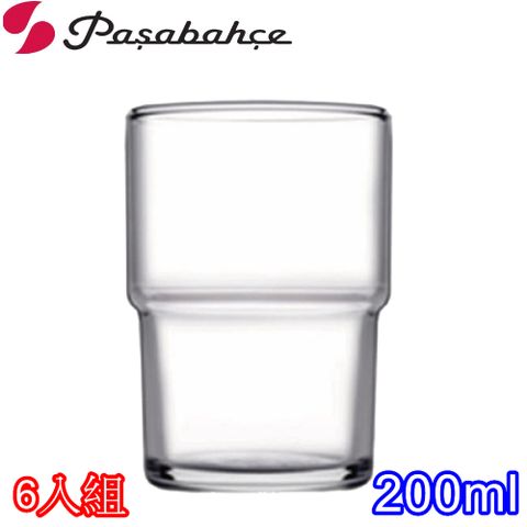 Pasabahce 土耳其強化可疊式水杯果汁杯200cc-六入組