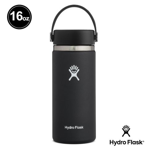 Hydro Flask 16oz/473ml 寬口提環保溫瓶 時尚黑