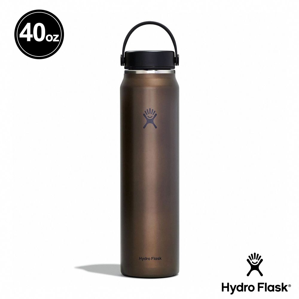  Hydro Flask 40oz/1182ml 輕量 寬口 提環 保溫瓶 曜石黑 / 龍紋綠