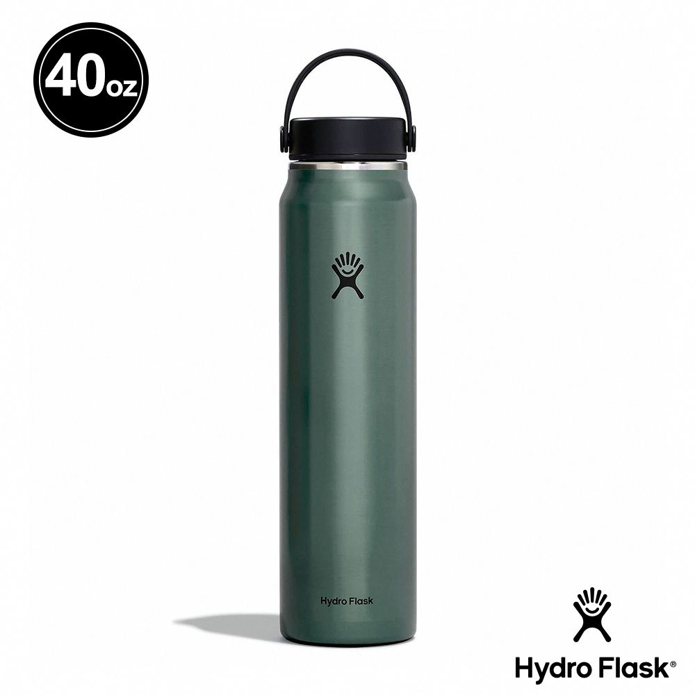  Hydro Flask 40oz/1182ml 輕量 寬口 提環 保溫瓶 曜石黑 / 龍紋綠