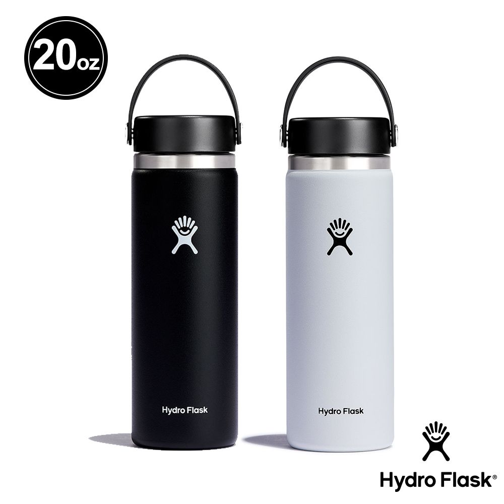 Hydro Flask  20oz/592ml 寬口 提環 保溫瓶 時尚黑 經典白