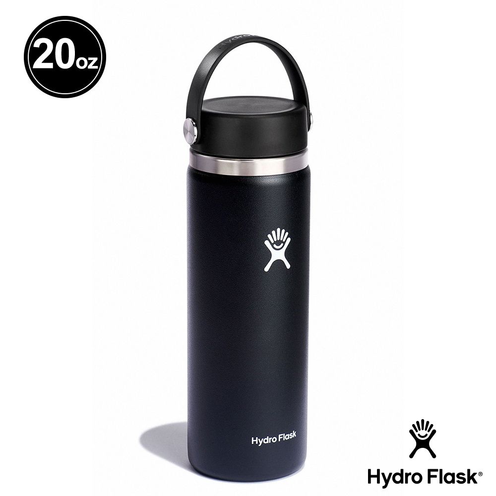 Hydro Flask  20oz/592ml 寬口 提環 保溫瓶 時尚黑 經典白