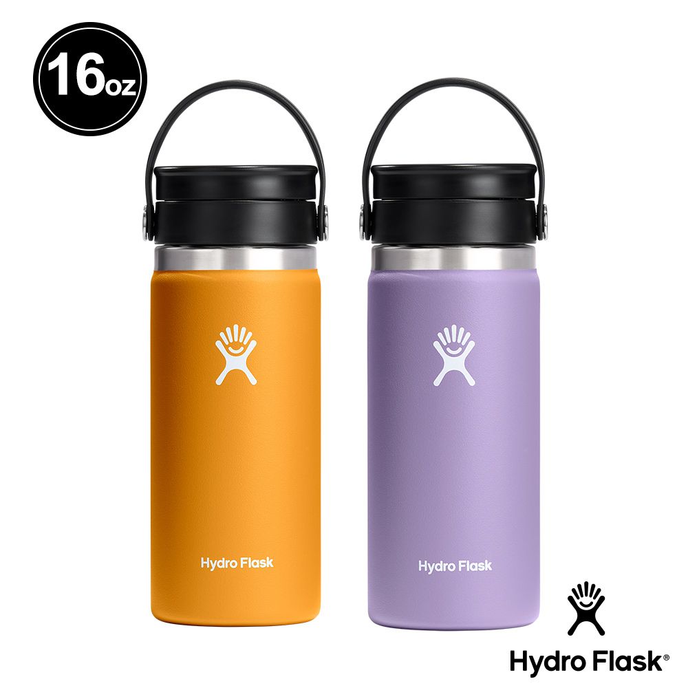 Hydro Flask  16oz / 473ml 寬口 旋轉 咖啡蓋 保溫瓶 化石棕/月影紫