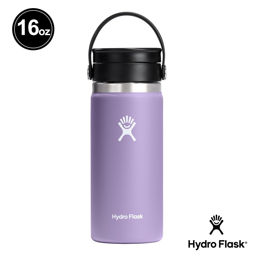 Hydro Flask  16oz / 473ml 寬口 旋轉 咖啡蓋 保溫瓶 化石棕/月影紫