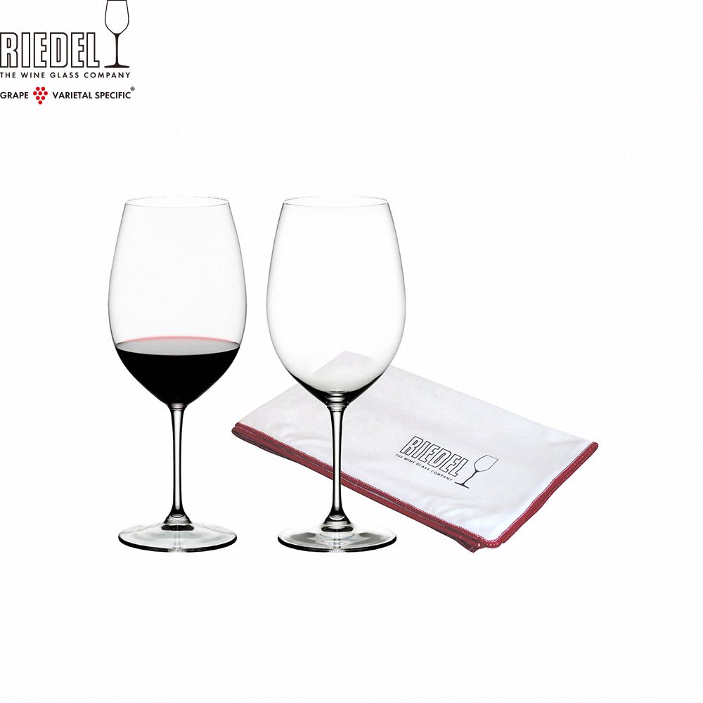 RIEDEL 酒杯之王 Vinum Cabernet 紅酒杯超值限量組-送價值$780擦拭布1只_610ml