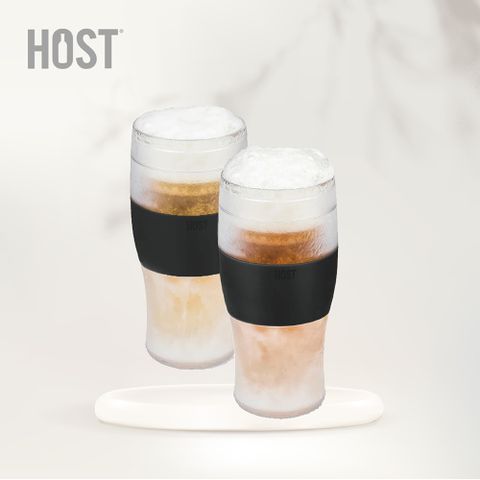 HOST 美國冷卻啤酒杯 黑色 2入 10244