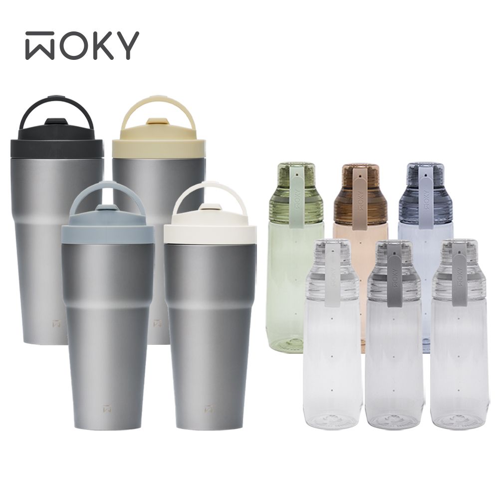 WOKY 沃廚 Ti 純鈦渾圓杯770ml-AllDay隨行款 (抗熱款)+ECOZEN 透明瓶600ml