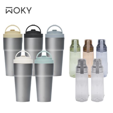 WOKY 沃廚 Ti 純鈦渾圓杯770ml-AllDay隨行款 (抗熱款)+ECOZEN 透明瓶600ml