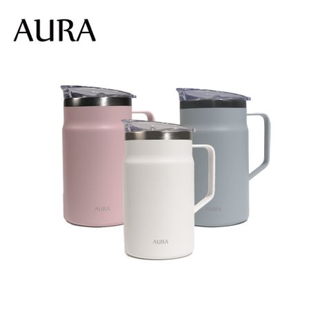 AURA 艾樂 不鏽鋼把手保溫杯600ml