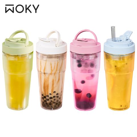 【WOKY 沃廚】雙層透明渾圓杯ecozen 750ml