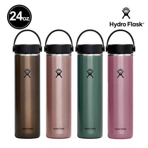 Hydro Flask 24oz/709ml 輕量 寬口 提環 保溫瓶 曜石黑/珊瑚橘/龍紋綠/寶石紅