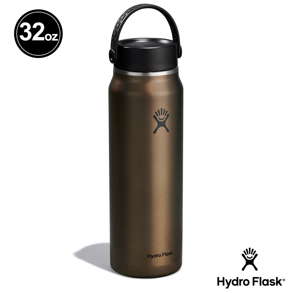 Hydro Flask  32oz/946ml 輕量 寬口 提環 保溫瓶 曜石黑/珊瑚橘/龍紋綠