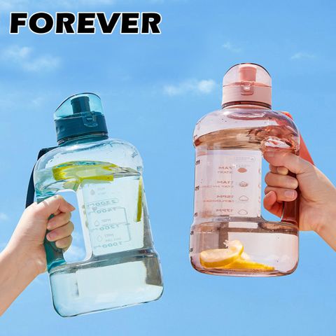 (買一送一)【日本FOREVER】大容量攜帶把手水壺1500ml