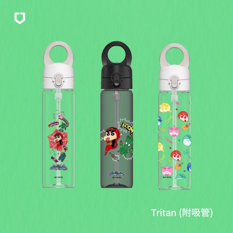 RHINOSHIELD 犀牛盾 AquaStand磁吸水壺-Tritan輕量瓶800ml(附吸管)MagSafe兼容支架運動水壺-蠟筆小新X超級戰隊