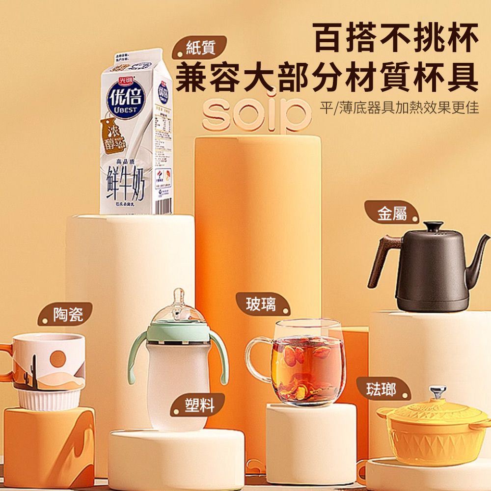  Lew 智能數顯加熱杯墊 重力感應恆溫杯墊 大面板加熱墊 保溫杯墊 靜音無聲暖杯墊 可泡花茶 熱牛奶