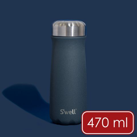 S'well 美國 Traveler不鏽鋼保溫瓶(海軍藍470ml) / 保溫杯 保冷保冰杯 水壺 環保杯 便攜杯 咖啡杯 隨行杯