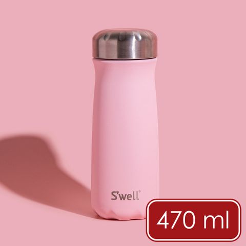 S'well 美國 Traveler不鏽鋼保溫瓶(櫻花粉470ml) / 保溫杯 保冷保冰杯 水壺 環保杯 便攜杯 咖啡杯 隨行杯