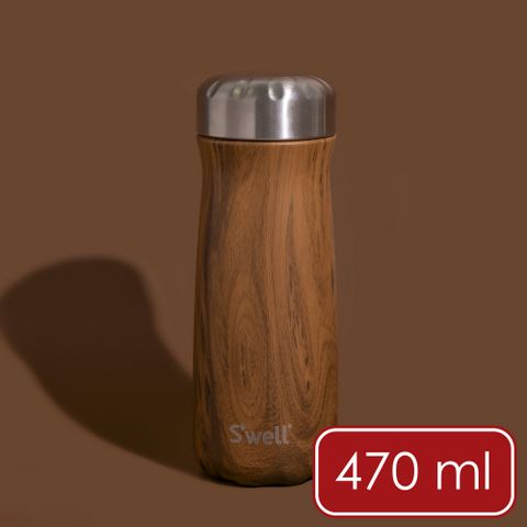 《Swell》Traveler不鏽鋼保溫瓶(金柚木紋470ml)