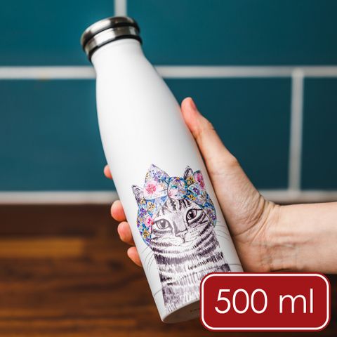 《Mikasa》Tipperleyhill雙層彩繪保溫瓶(高雅貓500ml)